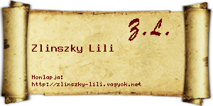 Zlinszky Lili névjegykártya