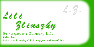 lili zlinszky business card